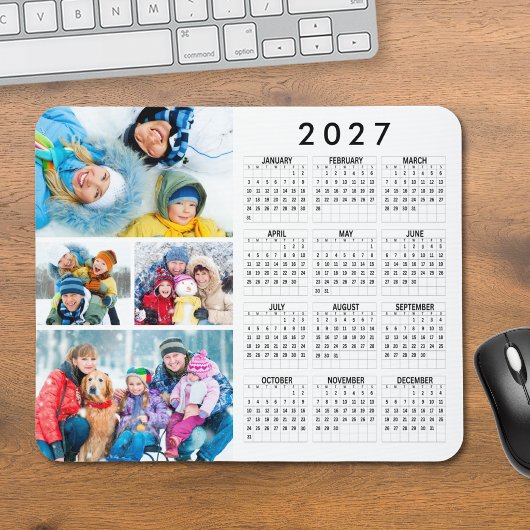 Einfach 2026 Kalender 4 FotoCollage Mousepad