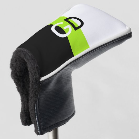 Einfach 2 Farben & Streifen Frühling grün Golf Headcover (3/4 Vorderseite)