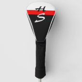 Einfach 2 Farben & Streifen rot Golf Headcover (Vorderseite)