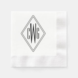 Einfach 3 Anfangsbuchstabe Mongm #5 Diamant Rahmen Serviette