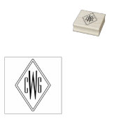 Einfach 3 Anfangsbuchstaben Monogramm #5 Diamantra Gummistempel (Stempel)
