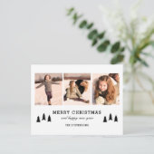 Einfach 3 Foto Feiertagspostkarte (Stehend Vorderseite)