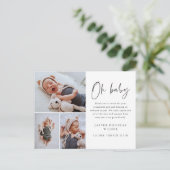 Einfach 3 Foto Oh Baby Danke Postkarte (Stehend Vorderseite)