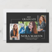 Einfach 3 Foto Schwarz-weiß Ankündigung (Vorderseite)