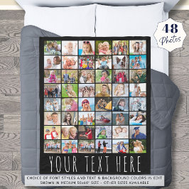 Einfach 48 Foto Collage Your Color Personalisiert Fleecedecke