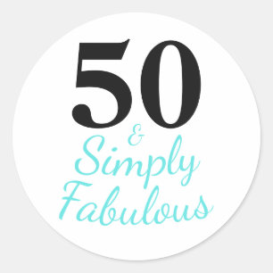 Einfach 50 und Fantastisch 50. Geburtstag Runder Aufkleber