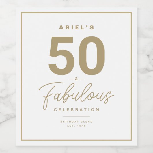 Einfach 50 und Personalisiertes Weinetikett (Einzelnes Label)