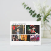 Einfach 5 FotoCollage Weihnachten Personalisiert Postkarte (Stehend Vorderseite)
