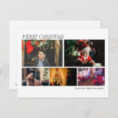 Einfach 5 FotoCollage Weihnachten Personalisiert Postkarte (Vorne/Hinten)