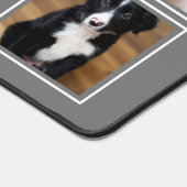 Einfach 6 Foto auf Grau mit Name & Est Date Schreibtischunterlage (Ecke)