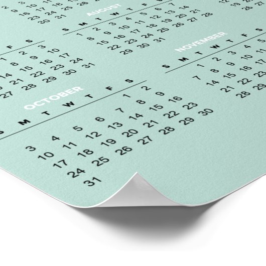 Einfach aber elegant 2020 Kalender | Poster (Ecke)