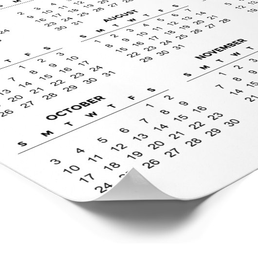 Einfach aber elegant 2021 Kalender | Poster (Ecke)