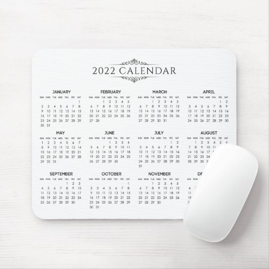 Einfach aber elegant 2022 Kalender | Mousepad (Mit Mouse)