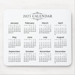 Einfach aber elegant 2023 Kalender   Mousepad