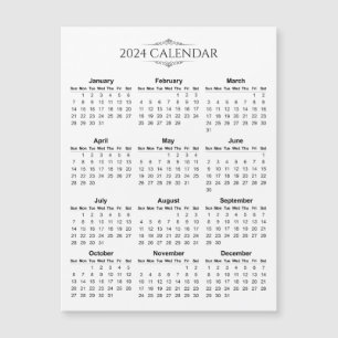 Einfach aber elegant 2024 Kalender Magnetkarte