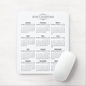 Einfach aber elegant 2024 Kalender | Mousepad (Mit Mouse)