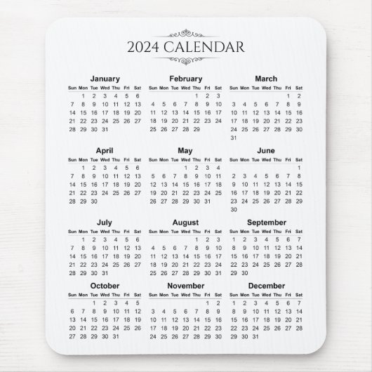 Einfach aber elegant 2024 Kalender | Mousepad (Vorne)