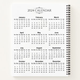 Einfach aber elegant 2024 Kalender   Notebook Notizblock