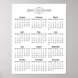 Einfach aber elegant 2024 Kalender Poster