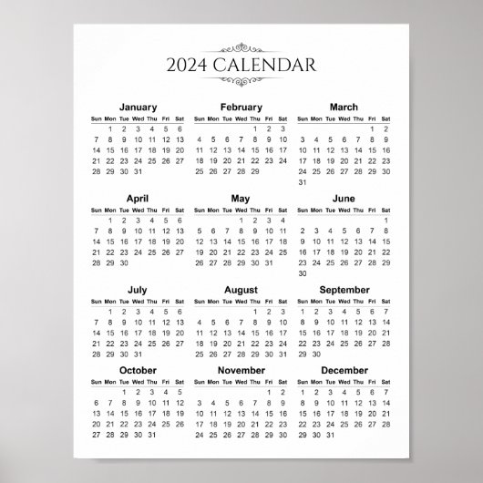Einfach aber elegant 2024 Kalender | Poster (Vorne)