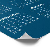 Einfach aber elegant Blue 2024 Calendar | Poster (Ecke)