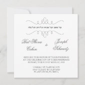 Einfach aber elegant - Einladung zur jüdischen Hoc (Vorderseite)