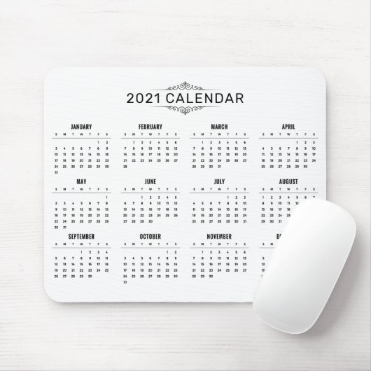 Einfach aber elegant - Kalender 2021 | Mousepad (Mit Mouse)