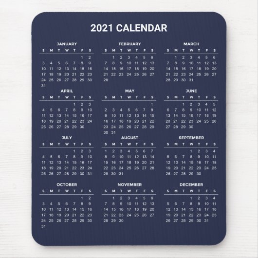 Einfach aber elegant - Kalender 2021 | Mousepad (Vorne)
