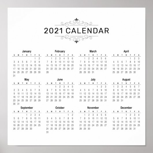 Einfach aber elegant - Kalender 2021 | Poster (Vorne)