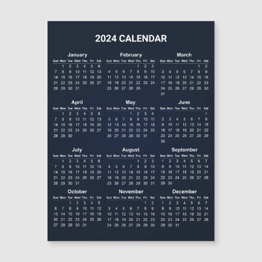 Einfach aber elegant - Kalender 2024 | Magnetkarte (Vorderseite)