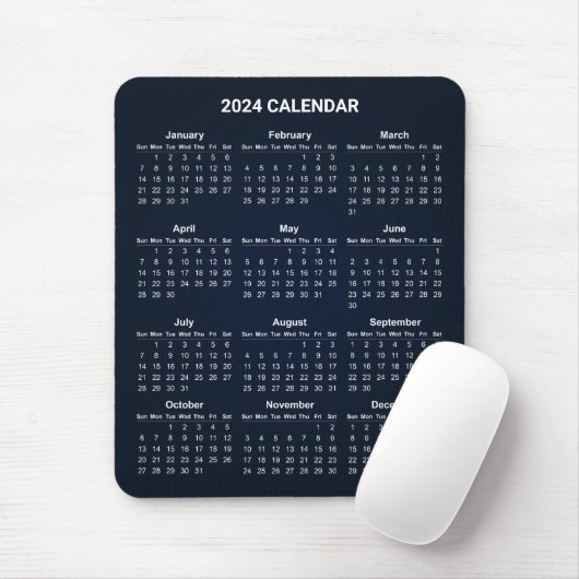 Einfach aber elegant - Kalender 2024 | Mousepad (Mit Mouse)