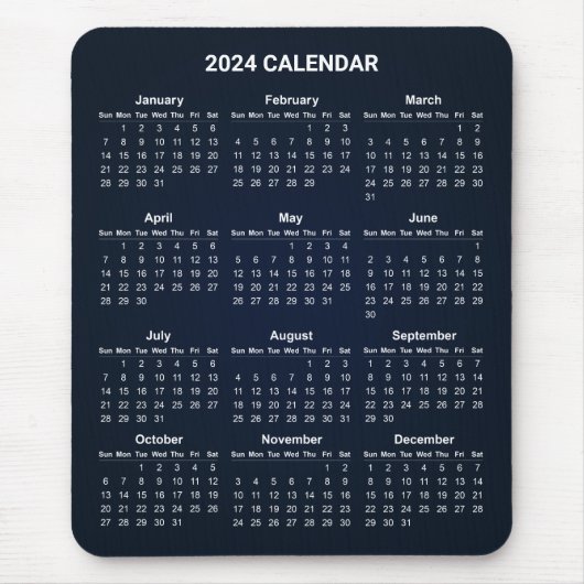 Einfach aber elegant - Kalender 2024 | Mousepad (Vorne)