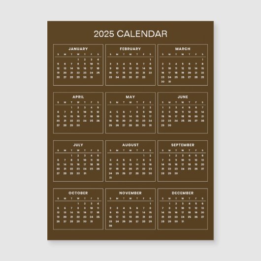 Einfach aber elegant - Kalender 2025 | Magnetkarte (Vorderseite)