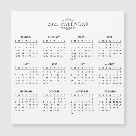 Einfach aber elegant - Kalender 2025 | Magnetkarte (Vorderseite)