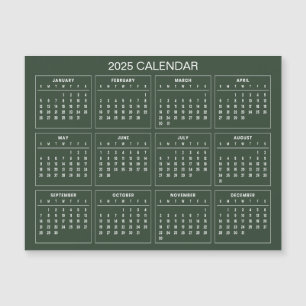 Einfach aber elegant - Kalender 2025 Magnetkarte