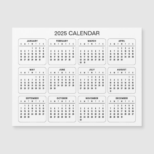 Einfach aber elegant - Kalender 2025 | Magnetkarte (Vorderseite)