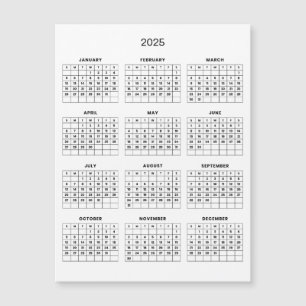 Einfach aber elegant - Kalender 2025 Magnetkarte