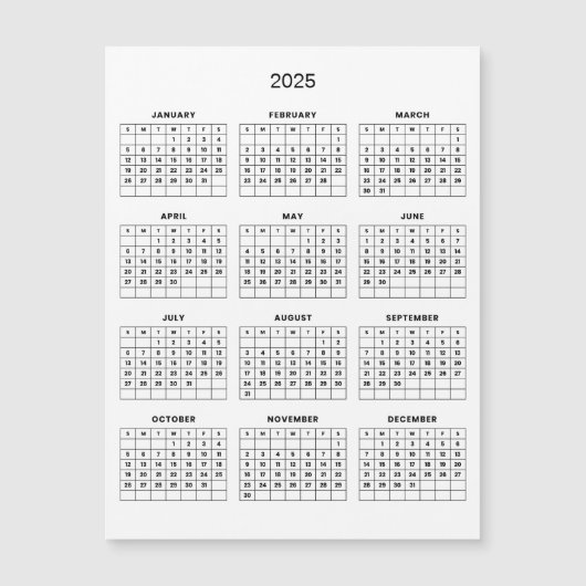 Einfach aber elegant - Kalender 2025 | Magnetkarte (Vorderseite)