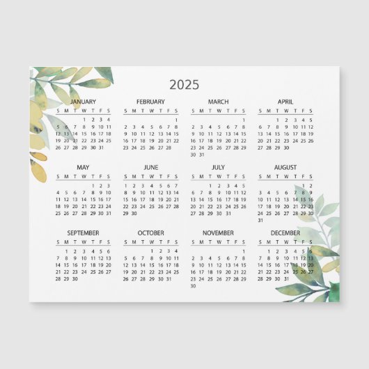 Einfach aber elegant - Kalender 2025 | Magnetkarte (Vorderseite)