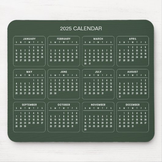Einfach aber elegant - Kalender 2025 | Mousepad (Vorne)