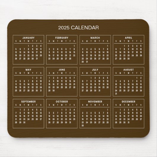 Einfach aber elegant - Kalender 2025 | Mousepad (Vorne)