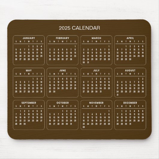 Einfach aber elegant - Kalender 2025 | Mousepad (Vorne)