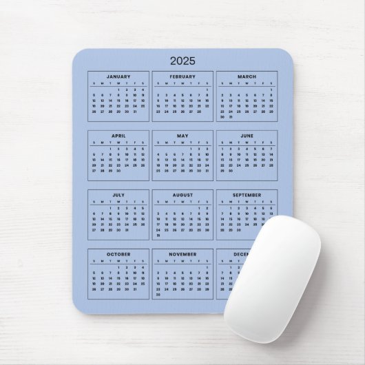 Einfach aber elegant - Kalender 2025 | Mousepad (Mit Mouse)