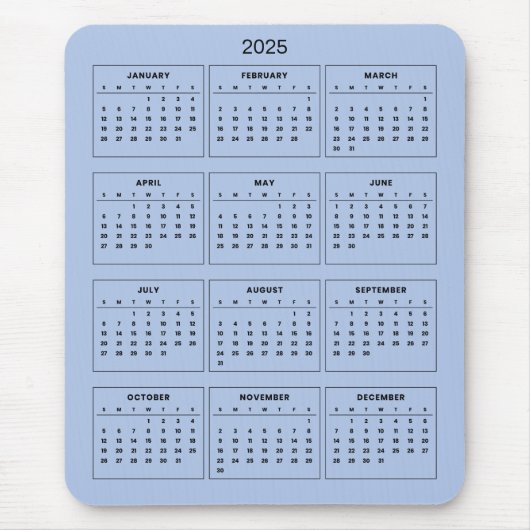 Einfach aber elegant - Kalender 2025 | Mousepad (Vorne)