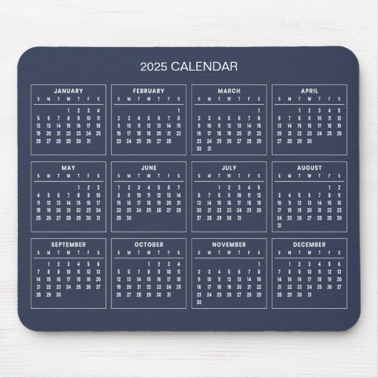 Einfach aber elegant - Kalender 2025 | Mousepad (Vorne)