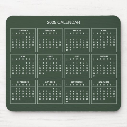 Einfach aber elegant - Kalender 2025 | Mousepad (Vorne)