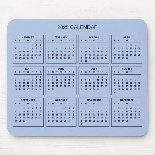 Einfach aber elegant - Kalender 2025 | Mousepad (Vorne)