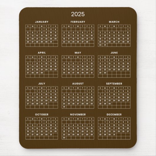 Einfach aber elegant - Kalender 2025 | Mousepad (Vorne)