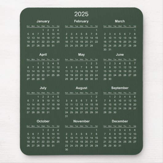 Einfach aber elegant - Kalender 2025 | Mousepad (Vorne)