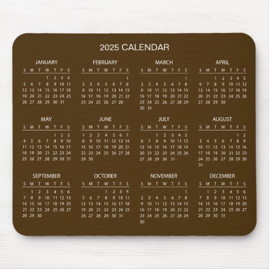 Einfach aber elegant - Kalender 2025 | Mousepad (Vorne)